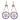 Antique 9ct Gold Blue Enamel Paste Star Drop Earrings